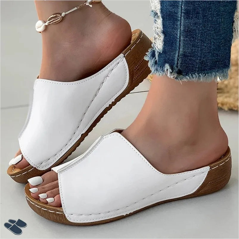 Chausson Cuir Femme Souple Pas Cher - Blanc / 36