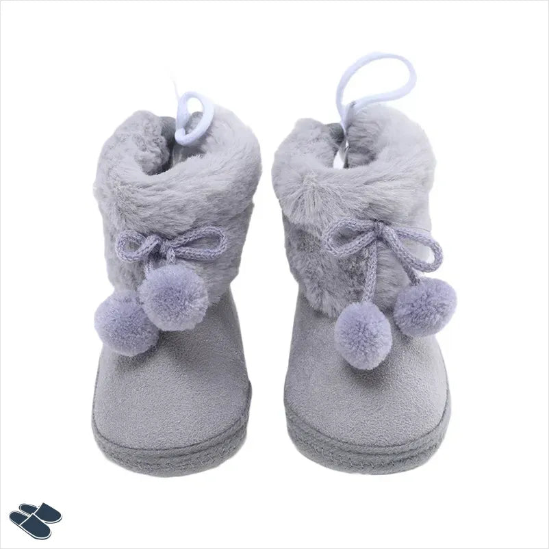 Chausson Bébé Fille Rose - Gris / 0-6 mois