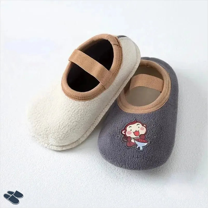 Chausson Cuir Bébé Singe