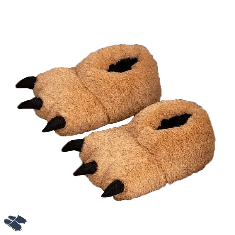 Chausson Femme Pattes d’Animaux - Marron / Taille Unique - Chaussons