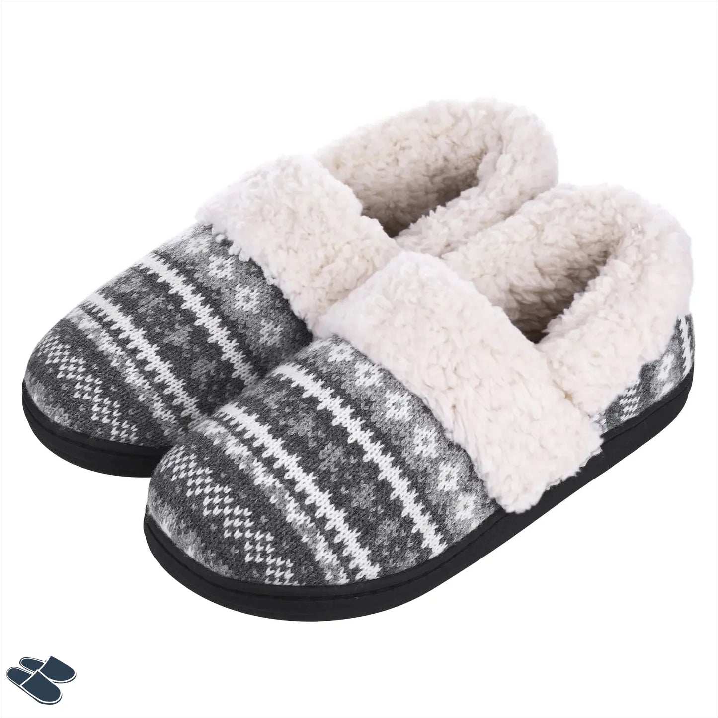 Chaussons Chaud Hiver Femme - Gris / 36-37