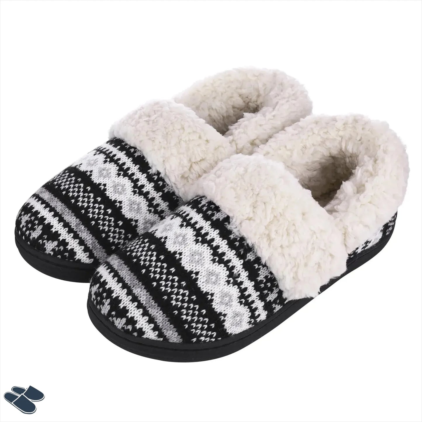 Chaussons Chaud Hiver Femme - Noir / 36-37