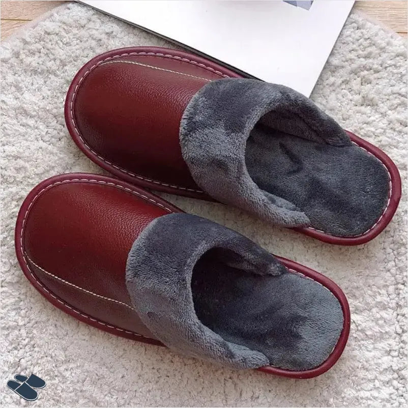 Chaussons Doux Homme - Bordeaux / 34 - Chaussons