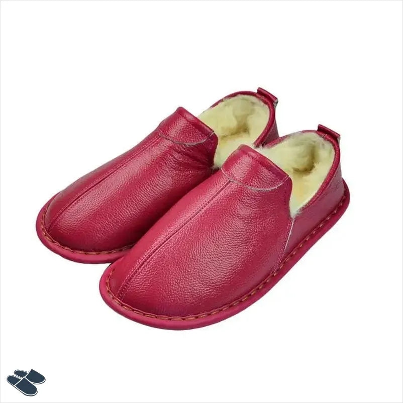 Chaussons en Cuir Doux Souple - Rose / 35