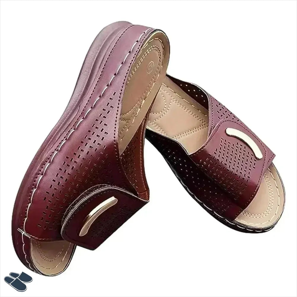 Chaussons Femme Cuir Confort - Marron / 36