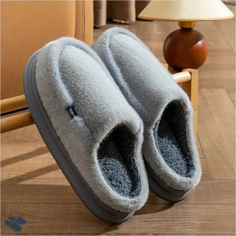 Chaussons Mules Fourrées Femme - Gris / 37-38