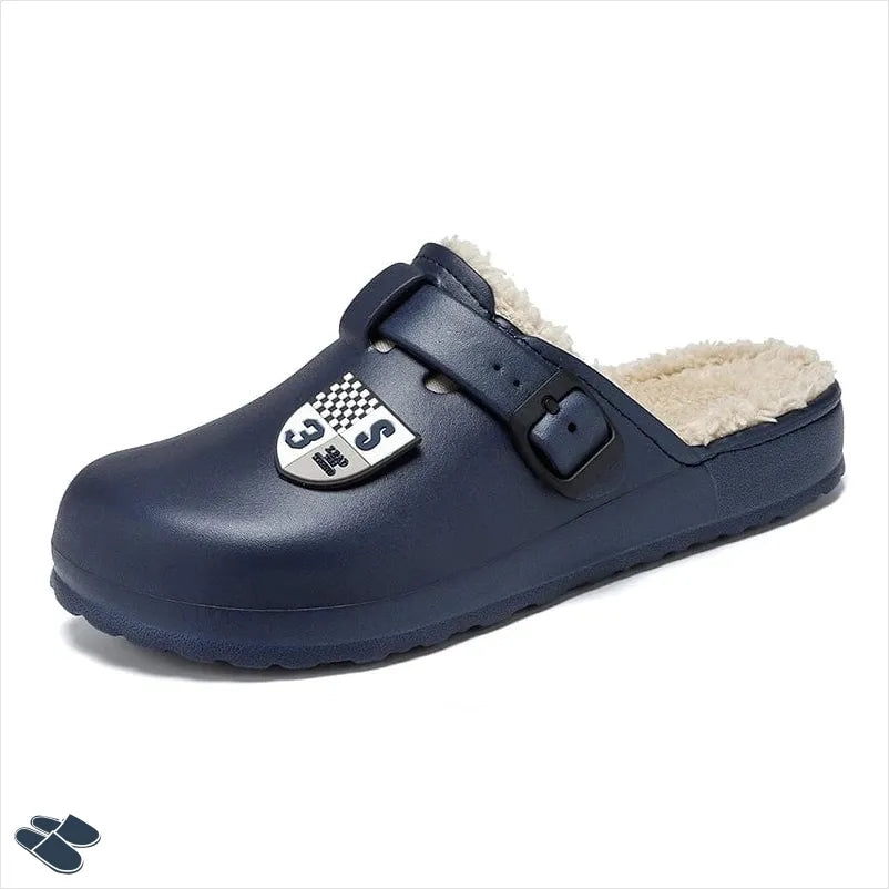 Chaussons Sabots Fourrés - Bleu marine / 39-40