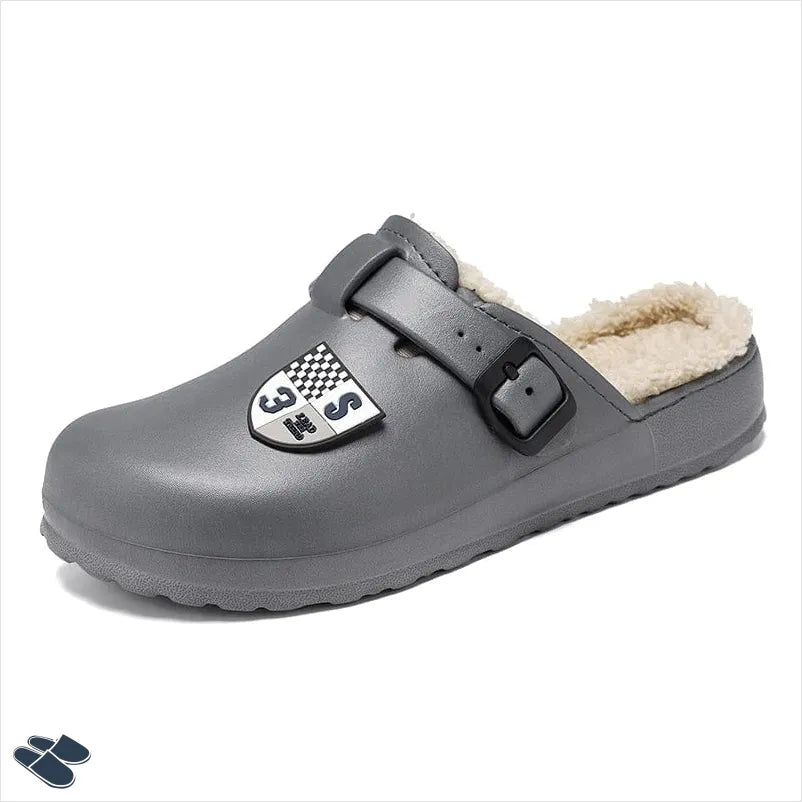 Chaussons Sabots Fourrés - Gris / 39-40