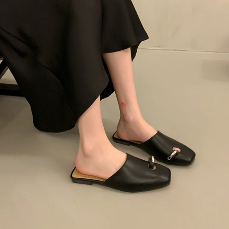 Chausson Mule Cuir Femme