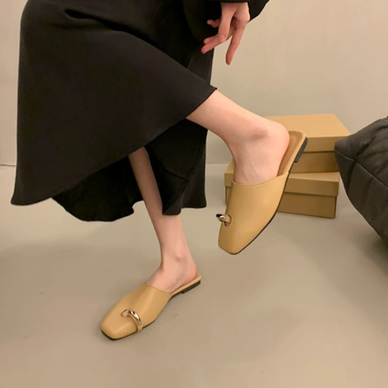 Chausson Mule Cuir Femme